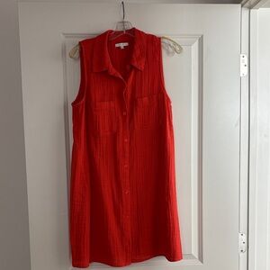 NWOT Z Supply Sleeveless Orange Button-Down Dress